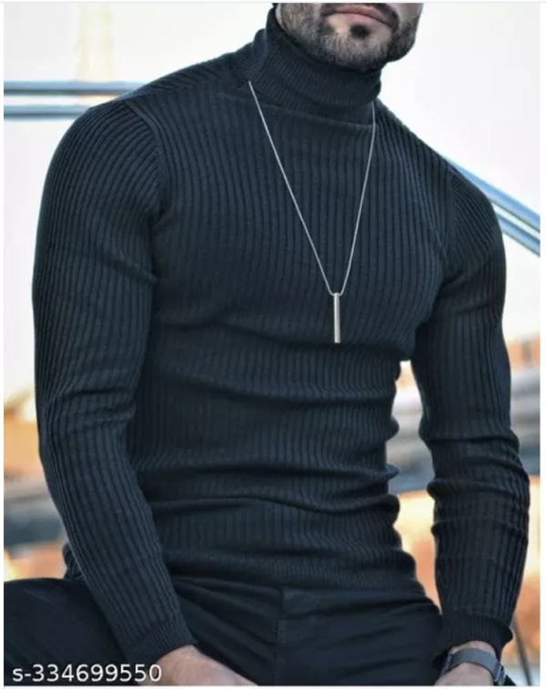 Highneck white men woolen 440gm cotton